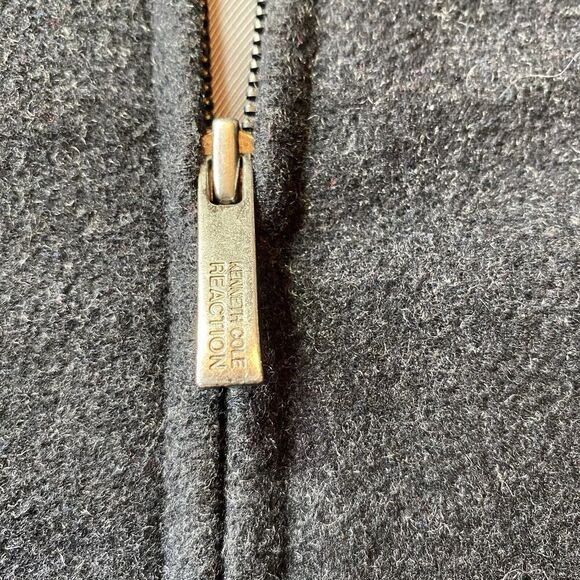 Kenneth Cole Reaction Wool Blend Jacket Full Zip Double Pockets Coat XL Black - Picture 7 of 7